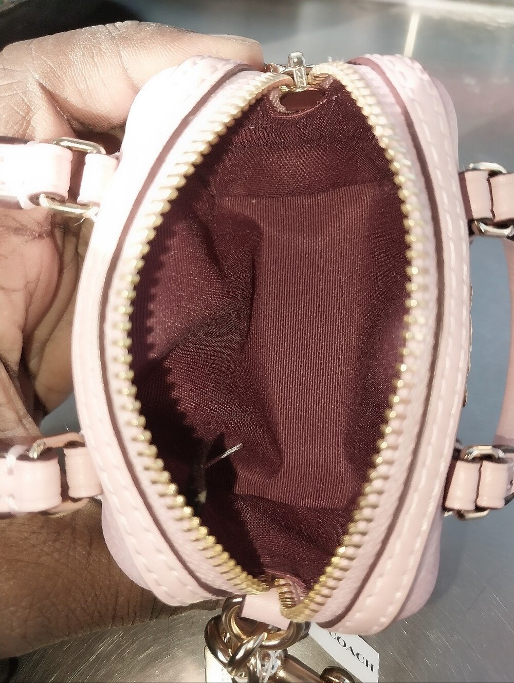 Coach Signature Mini Rowan Charm in Powder Pink - Picture 7 of 10